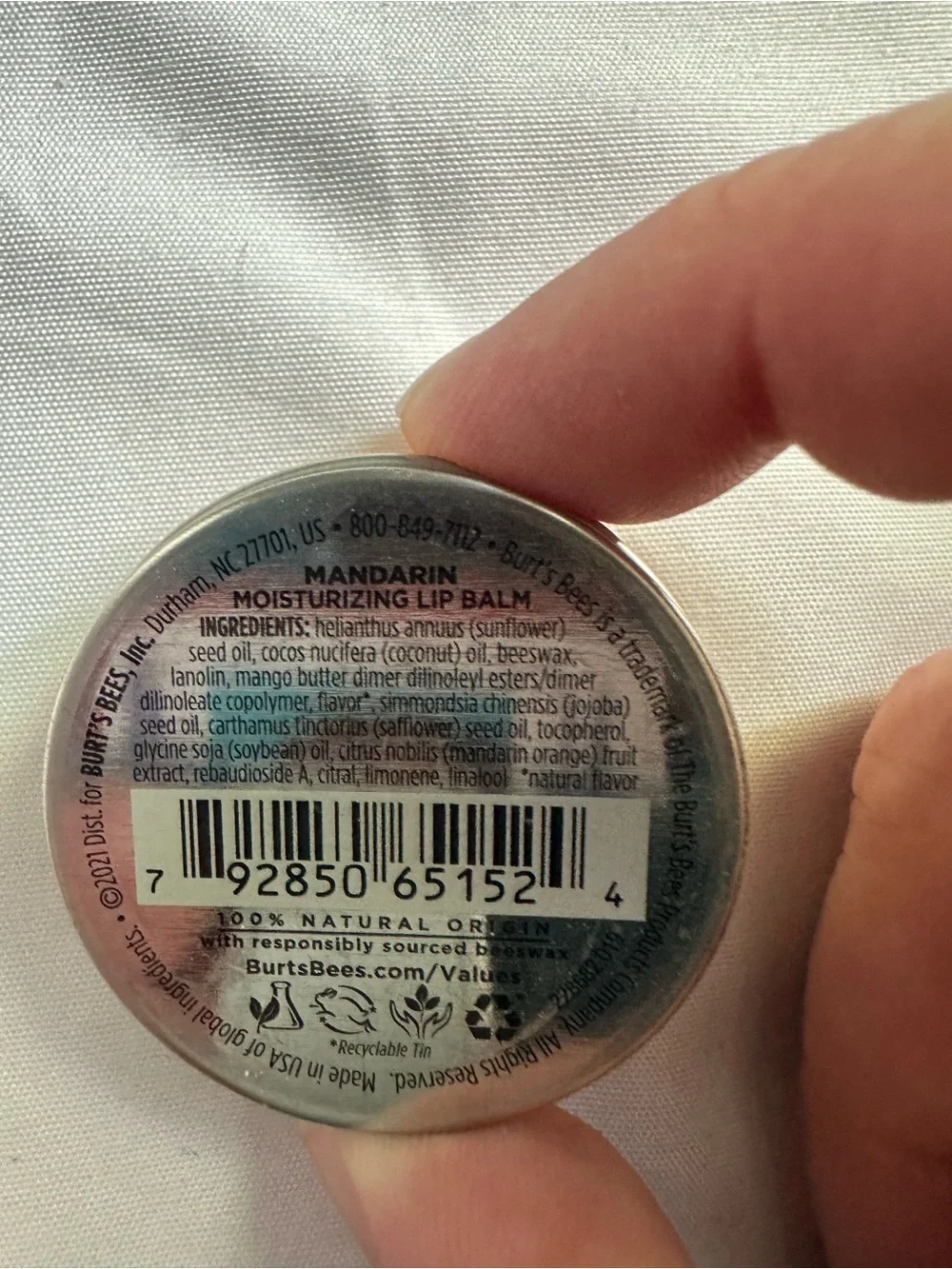 Burt's Bees Sweet Mandarin Moisturizing Lip Balm Tin 0.3 oz 3 Count
